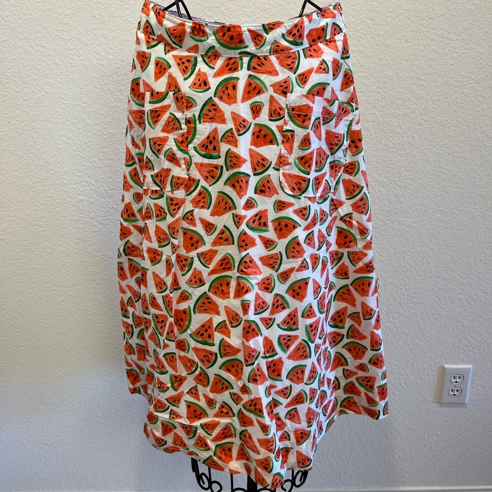 EUC Watermelon Anthropologie Midi Skirt Size 4